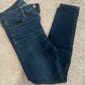 Dark blue American Eagle Outfitters hi-rise jeggings